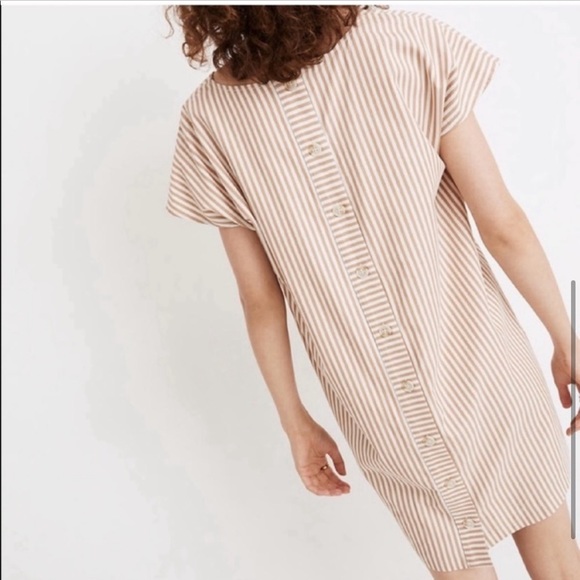 MADEWELL Button Back Easy Striped Mini Dress - Picture 3 of 4